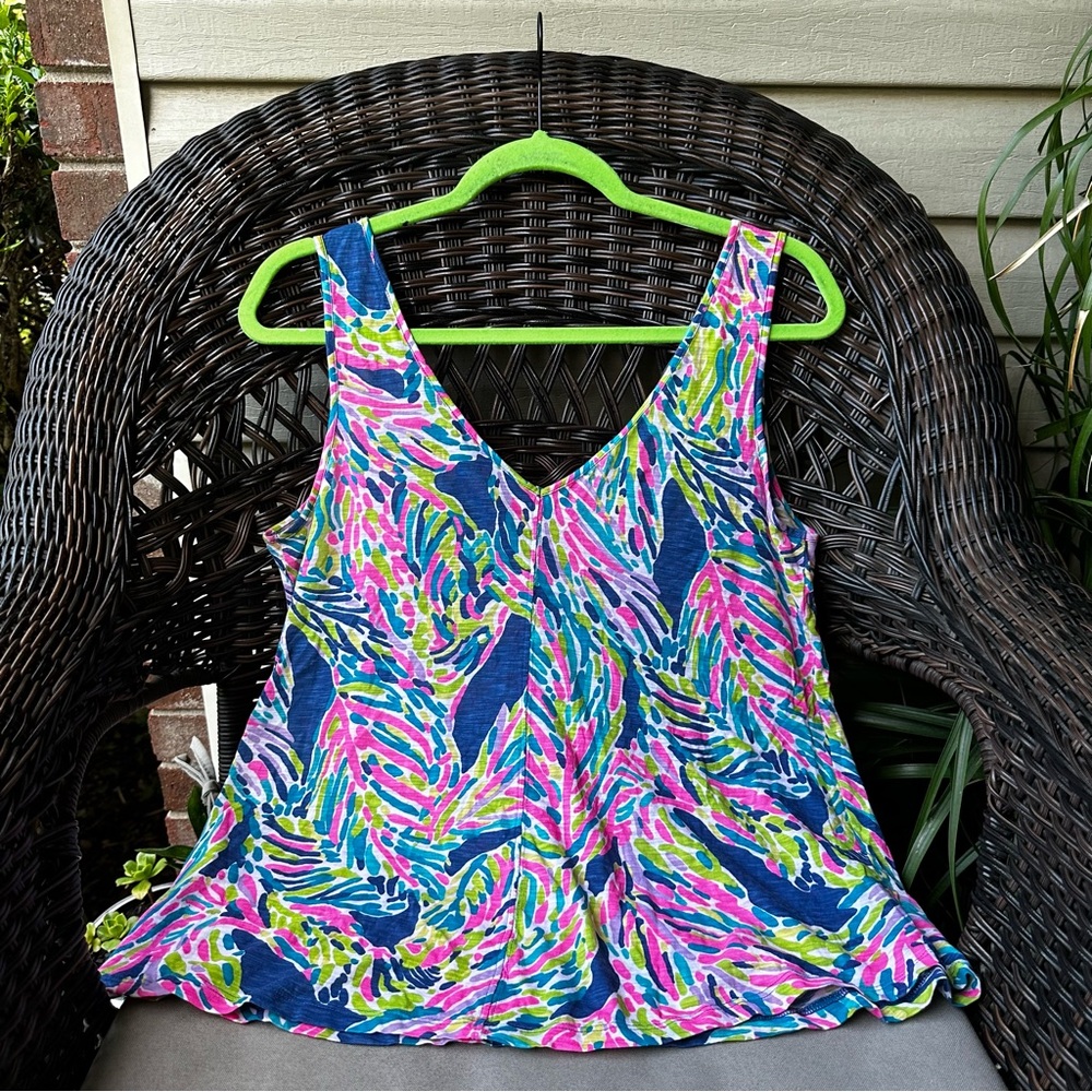 Lilly Pulitzer Gigi Tank Top Palm Reader M